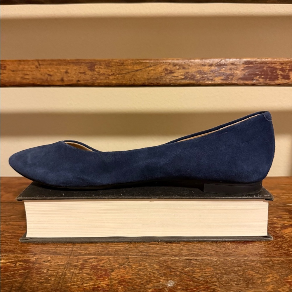 Vionic Navy Blue Suede Pointed Toe Flats - Picture 7 of 12